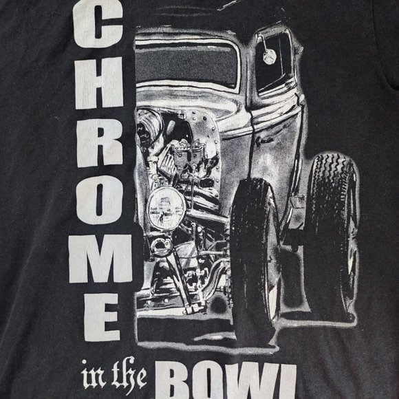 Hot Rod Chrome in the Bowl graphic T-shirt black men's size M - Picture 3 of 6